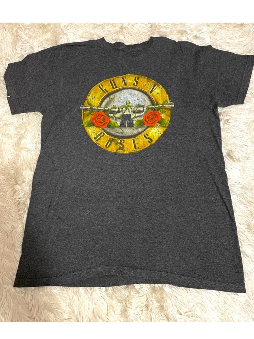 Guns N' Roses Graphic Band Tee - Charcoal with Yellow & Red Logo